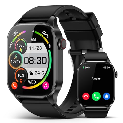 Smart Watch, Infrared True Blood Oxygen Monitor, 2.04-inch AMOLED Display, Heart Rate Sleep Pressure Monitoring, 136+ Sports Modes, IP68 Waterproof Fi