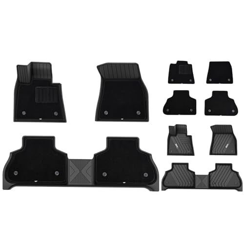3W Floor Mats & Cargo Liner Custom Fit for BMW X5 2019-2024 2025 2026 40i-45e-50e-50i-M-M50i-M60i TPE All-Weather Full Set Heavy Duty Floor Liner and