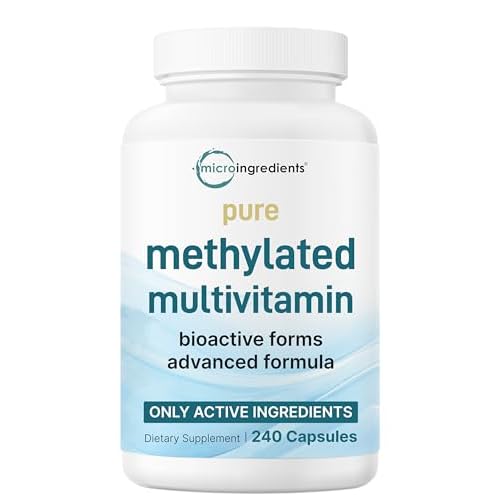 Micro Ingredients Pure Methylated Multivitamin, 240 Capsules | 19-in-1 Formula with Vitamins C, D, B12, Folate, Magnesium, Zinc & More | Supports Dail