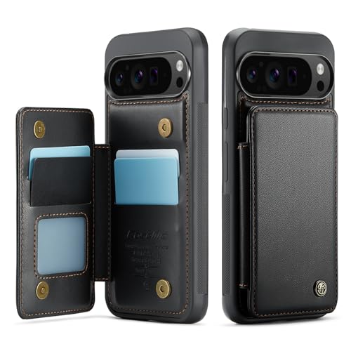 for Google Pixel 9 Pro XL Wallet Case with RFID Blocking and 4 Credit Card Holder, Premium Durable Slim Leather Magnetic Clasp Kickstand Heavy Duty Sh