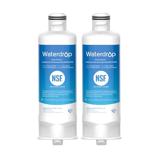 Waterdrop DA97-17376B Replacement for Samsung® HAF-QIN-EXP, DA97-08006C, RF28R7201SR, RF28R7351SG, WD-F45, Refrigerator Water Filter, 2 Filters 2 Bas