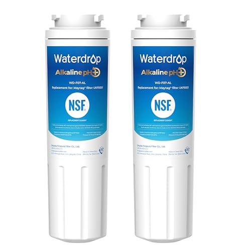 Waterdrop Alkaline UKF8001 Refrigerator Water Filter 4, Enhances pH, Replacement for Whirlpool® EDR4RXD1, EveryDrop® Filter 4, Maytag® UKF8001AXX-7
