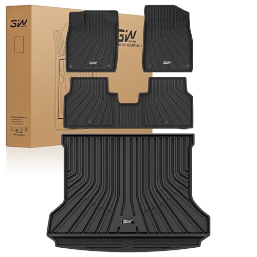 3W Floor Mats & Cargo Liner Fit for Volkswagen ID.4 2021-2024 2025, All Weather ID4 Accessories Custom Fit Floor Liner 1st, 2nd Row and Trunk Mat Full
