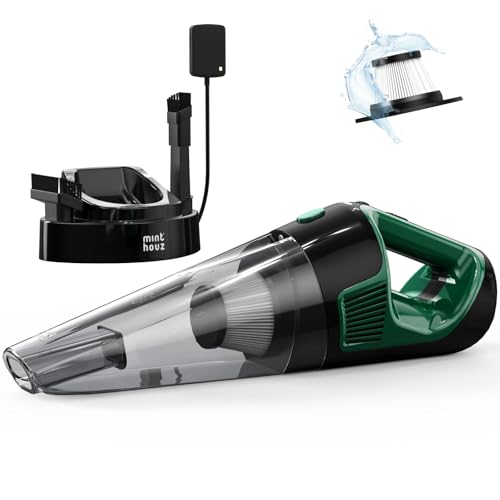 Minthouz Handheld Vacuum Cordless, Strong Suction Car Vacuum Cleaner with LED Light, Long Runtime Hand Vacuum Cordless Rechargeable, Hand Held Vac wit
