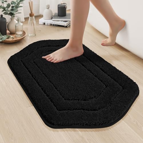 COSY HOMEER Bathroom Mat Rugs 20”x32” Non-Slip Absorbent Bath Mat Plush Shaggy Machine Washable Bath Rugs Soft Polyester Bath Mats for Bathroom Fl