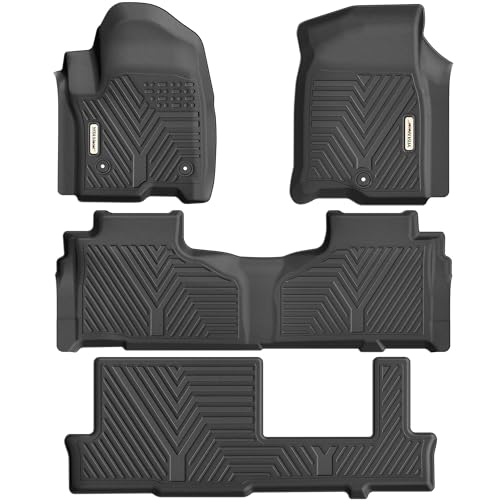 YITAMOTOR Floor Mats Compatible with 2021-2025 Chevrolet Tahoe-GMC Yukon-Cadillac Escalade with 2nd Row Bench Seats, All-Weather Custom Fit TPE Floor