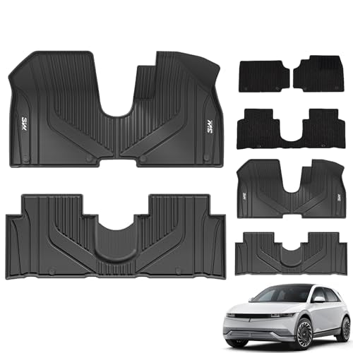 3W Car Floor Mats and Carpets Fit for Hyundai Ioniq 5 2021-2024, All Weather Dog Friendly TPE Car Mats, Waterproof Anti-Slip Easy to Clean Quality Cer