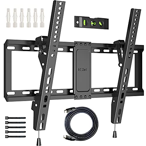BONTEC TV Wall Mount for 37–85 Inch TVs, Tilting TV Mount Bracket for LED LCD OLED Flat Curved Screens, Low Profile 1.5in Design, Max VESA 600x400mm