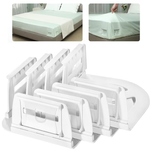 Bed Sheet Holders for Corners - Heavy Duty Fitted Sheet Holders Keep Sheets Firm & Tight Bed Sheet Grippers Lock Bed Sheets Holders for All Mattress S