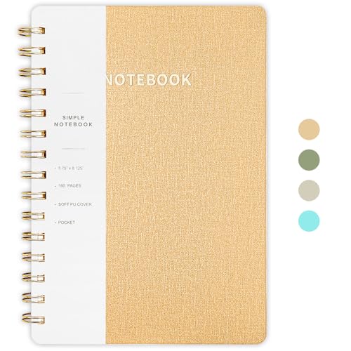 Lined Spiral Notebook College Ruled A5 Journal Book for Note Taking, 160 Pages Writing Journal for Office and Home School Supplies 5.75x8.125 inch - K