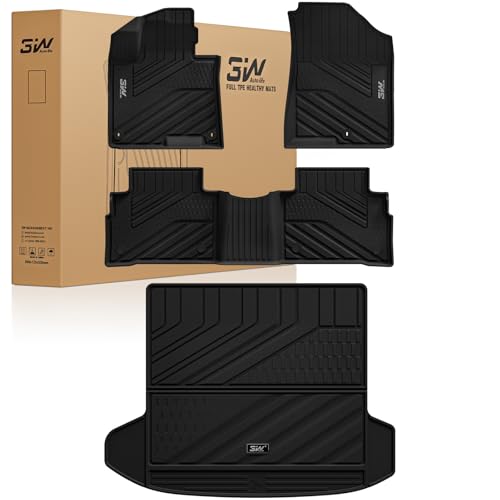 3W Floor Mats & Cargo Liner (with Subwoofer) Fit Kia Sportage (Not Fit Hybrid or PHEV) 2023-2025 2026 TPE All Weather Custom Fit Floor Liner for Kia S