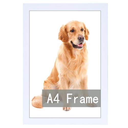 RUN HELIX A4 Picture Frame White for Wall Hanging or Tabletop- Wall Mounting Horizontally or Vertically, 8.3 x 11.7 Wall Gallery Poster Photo Frame fo
