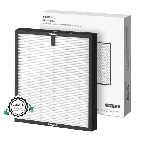 MORENTO 2 Pack HY4866 Genuine Air Purifier Replacement Filter for HY4866 Air Purifier, Original Version