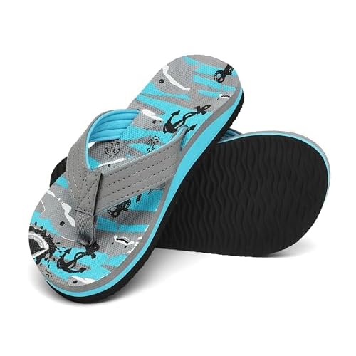 INMINPIN Kids Boys Girls Flip Flops Comfort Quick-Dry Beach Pool Aqua Thong Sandals(Little Kid-Big Kid) 11 Little Kid Shark Grey
