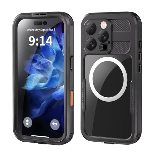 for iPhone 16 Pro Waterproof Case, Military-Grade Full Body Defense: IP68 Underwater Protection, Built-in Screen Protector & Camera Lens Cover, 10FT W