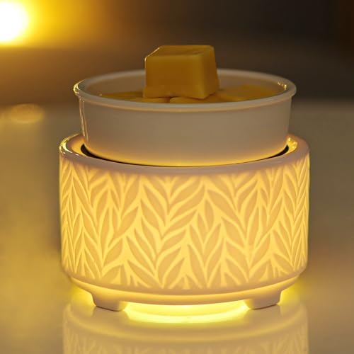 EQUSUPRO Wax Melt Warmer for Scented Wax Melts 3-in-1 Electric Ceramic Candle Wax Warmer Burner Fragrance Wax Melter for Home Office Bedroom Gift & De
