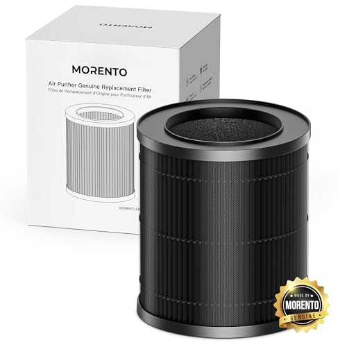 MORENTO 1 Pack MR2566 Genuine Air Purifier Replacement Filter for MR2566 Air Purifier, Original Version Black