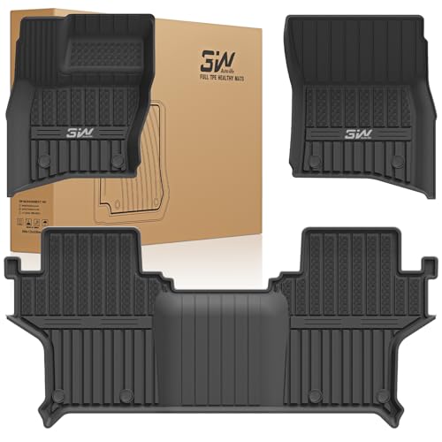 3W Floor mats for Range Rove Defender 90 2020-2024 2025 TPE All Weather Custom Fit Floor Liner for Range Rove Defender 90 1st and 2nd Row Full Set Car
