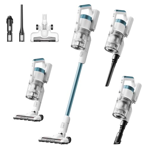 EUREKA RapidClean Pro Cordless Vacuum Cleaner for Hard Floors, Lightweight Stick Vacuum LED Headlights, Convenient Stick and Handheld Vac, Blue, NEC28