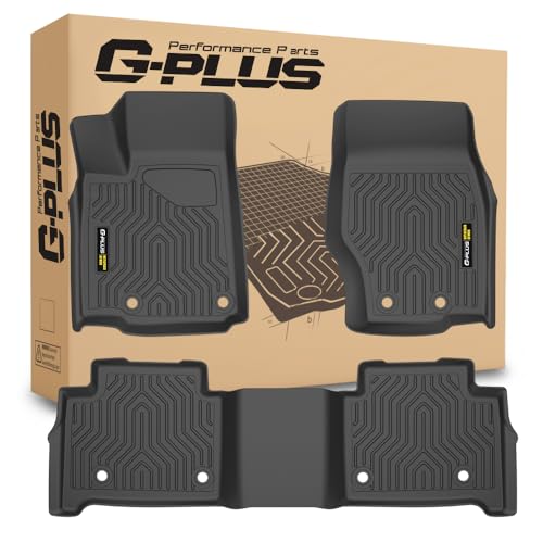 G-PLUS Floor Mats Compatible with Jeep Grand Cherokee 2022-2024 (Include 4xe NOT for L or WK) All Weather Protection TPE Floor Liners 3 Piece Black Fi