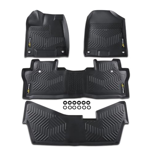 G-PLUS TPE 4PCS Floor Mats Compatible with Honda Pilot Sedan & Hatchback Coupe 8 Passenger Models 2016-2022, 1st & 2nd & 3rd Row All Weather Floor Lin