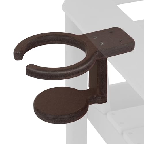 Poly Cup Holder for Adirondack Chairs – Weatherproof, Durable Drink Holder for Resin or Plastic Outdoor Furniture – Coffee Coffee Single