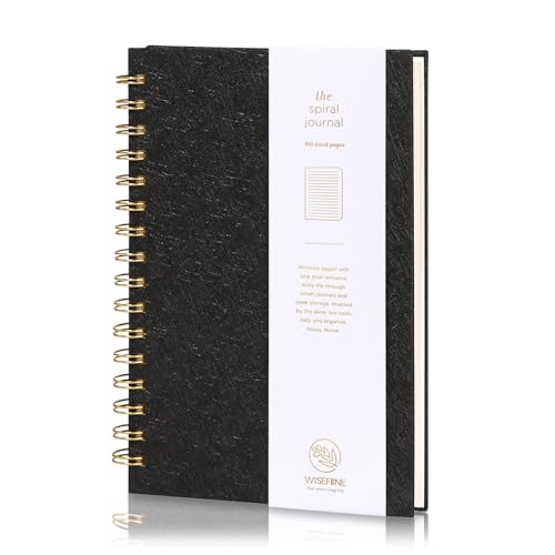 Spiral Journal Notebook with 160 Lined Pages – Hardcover Writing Journal with Gold Twin-Wire Binding, A5 College Ruled Notebooks for Work, School, T