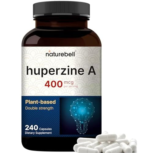 NatureBell Huperzine A 400mcg Per Serving, 240 Capsules, (Huperzine A Supplement) | Supports Focus, Cognition, Memory, and Learning Ability – Premiu