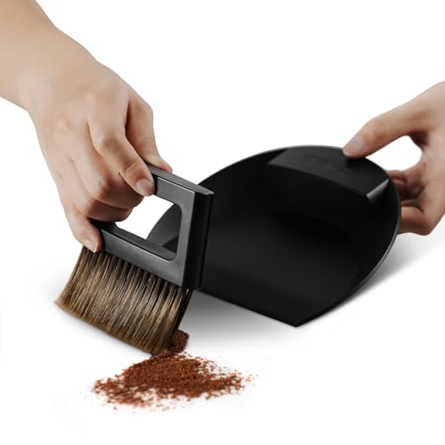 MHW-3BOMBER Small Coffee Brush, Hand Broom and Dustpan Set, Magnetic Small Brush and Dustpan Set Soft Bristles, Dust Pan Brush for Home Kitchen Coffee