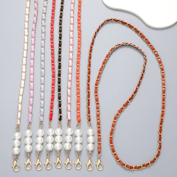 ddmygifts Korean version of Xiaoxiangfeng leather rope pearl mobile phone case hanging decoration pendant crossbody chain A