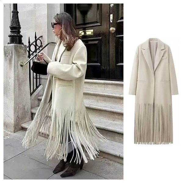 PB ZA2024 Autumn Clothing Moda Moda Temperamento Tassel Trassel Slimming Slimmation Suaço versátil colar de lã 241228