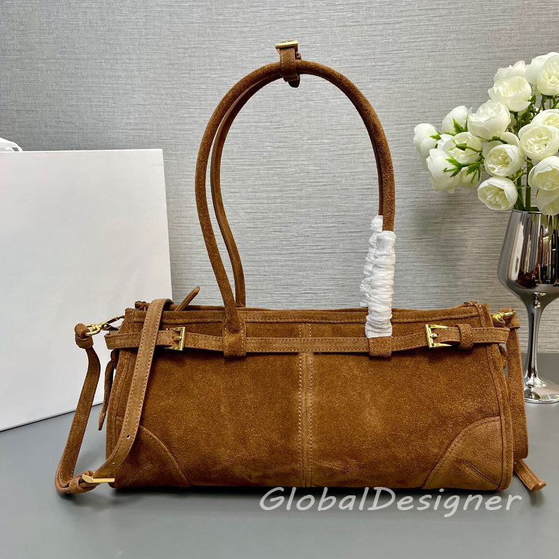 men shoulder bag Minimalist underarm purse suede wallets large commuter mirror qualitydesigner Top handle handbag soft genuine leather women fashion