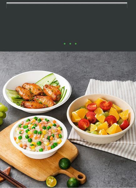 Disposable Take Out Containers 50Pcs Disposable Soup Bowls 100% Biodegradable Paper for Soups and Appetizers Household Food Containers desse