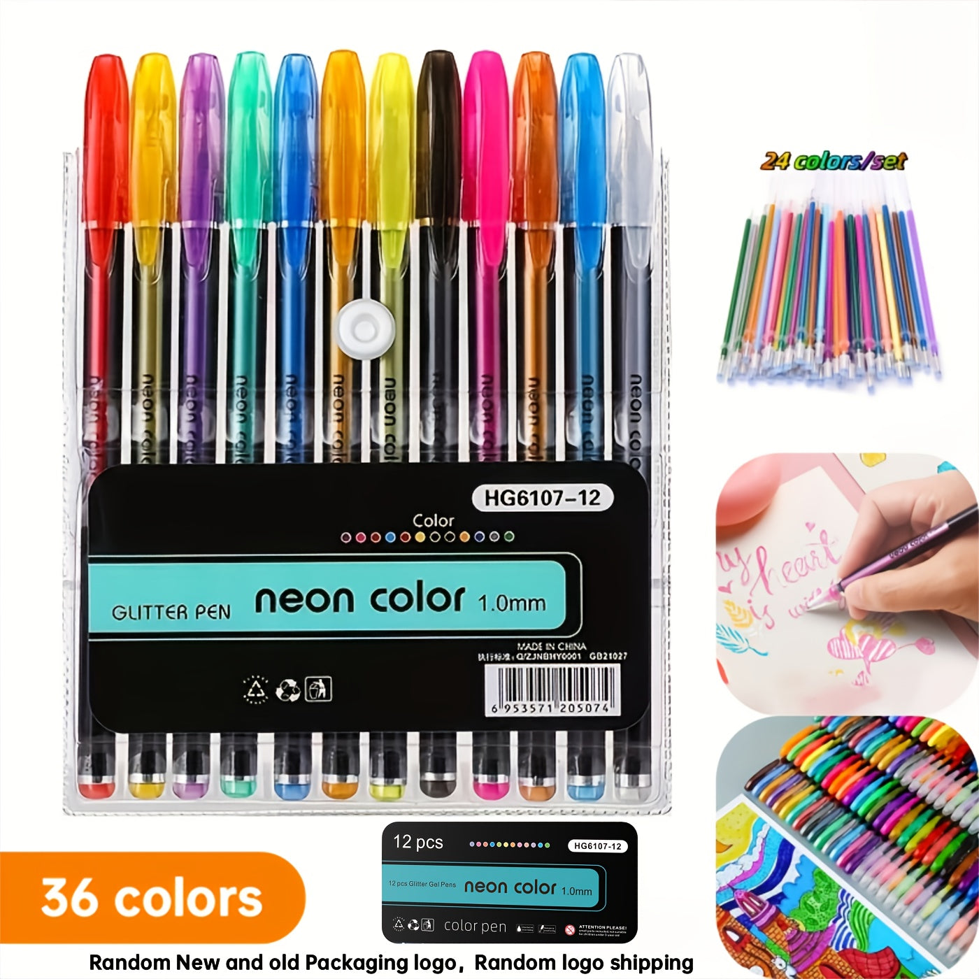 TEMU 36-pack Metallic Glitter Colored Pens, 36 Watercolor Brush Markers For Drawing, Doodling With – Ideal Diy Scrapbooking On Black Cardstock &