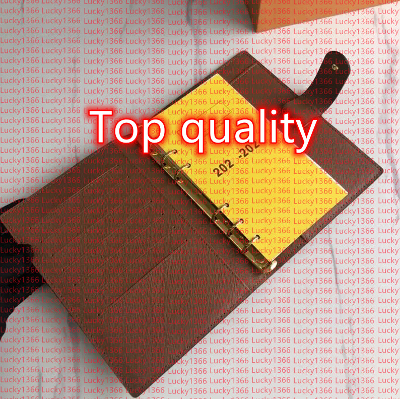 Women Men Leather Notebook Bags Holder Credit Case Book Cover Fashion Diary Small Ring Agenda Planner Notebooks With Dust Bag and Box