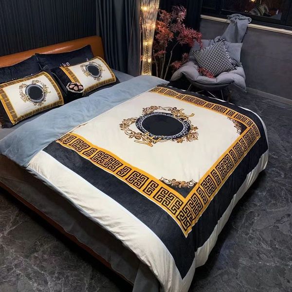 Bedding sets Designer bedding sets Light ins style new winter milk velvet warm four-piece set thickened three-piece dormitory bed sheet bed