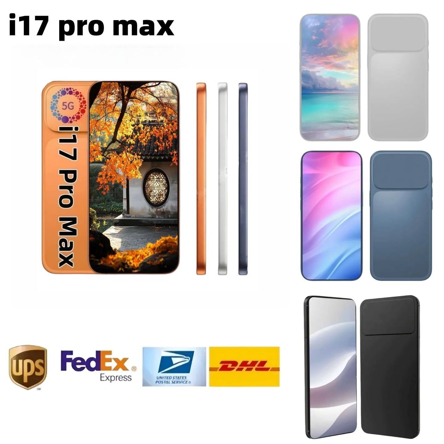 i17 pro max 2025 new cell phone 5G smartphones 16GB RAM 1TB Camera 48MP 108MP Face ID GPS Octa Core android mobile phones unlock full screen