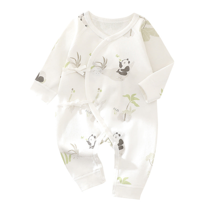 XW80 Cotyledons Pure Cotton Romper - Long Sleeved Onesie Featuring Sweet Butterflies for Infants
