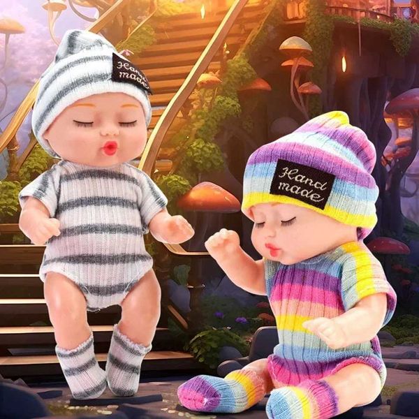 Stuffed Plush Animals Silicone Recycled Baby Toy Waterproof Vinyl Baby Doll Cute Mini Recycled Baby Kavay Doll Girl Birthday Christmas Gift
