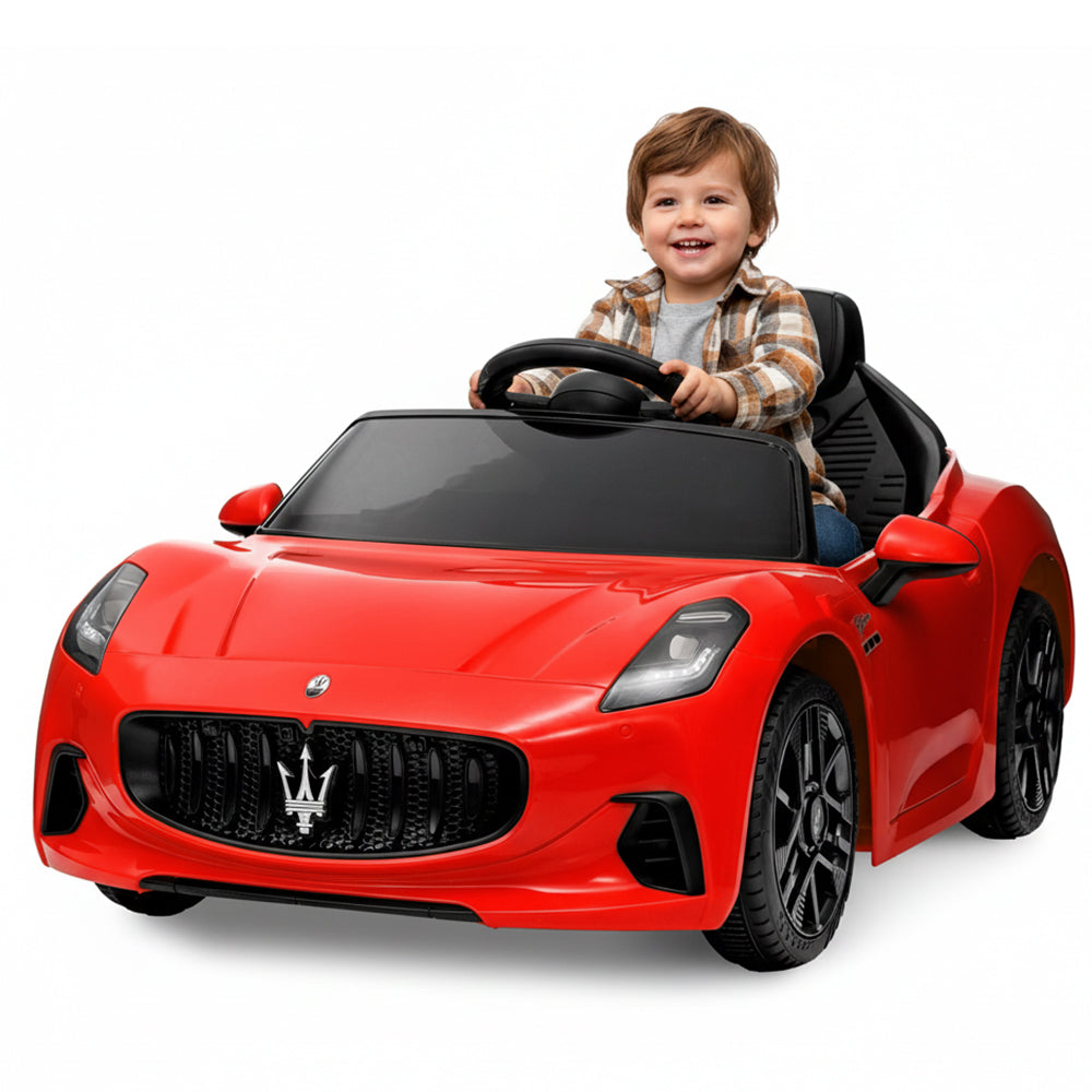 Garvee Ride On Car Licensed Maserati Gran Cabrio, 12V Battery Powered Motorized Car for Kids with Remote Control, Spring Suspension, Double Doors, Bri