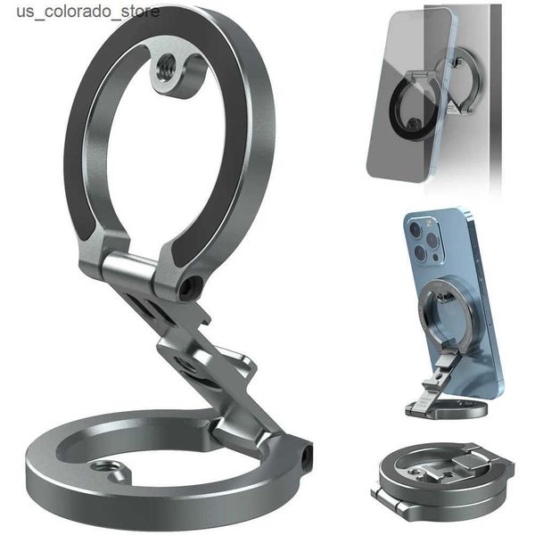 Cell Phone Mounts Holders Dual-Sided Magnetic Phone Holder w Cold Shoe 1-4-20 For MagSafe iPhone 15 14 13 Android Tripod Gym Car Holder Phon