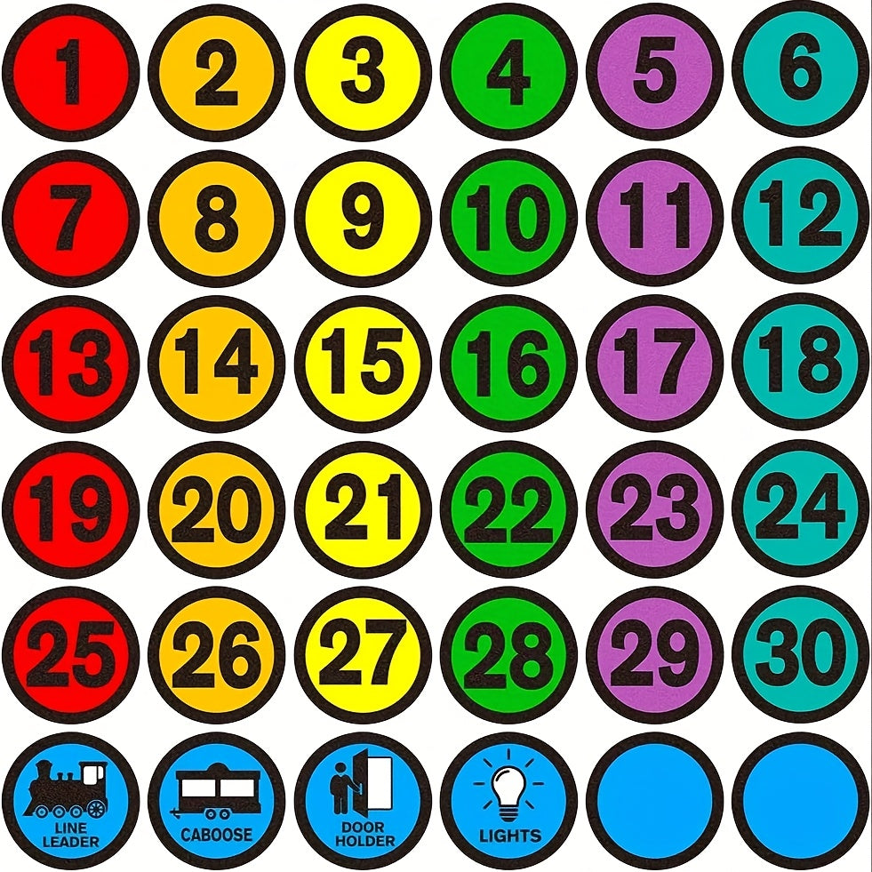 TEMU 2d Flat, Line Up Spots For Classroom Floor Number Stickers, 36pcs Line Up Dots Floor Decals, Back To School Supplies, Stickers For Teachers,