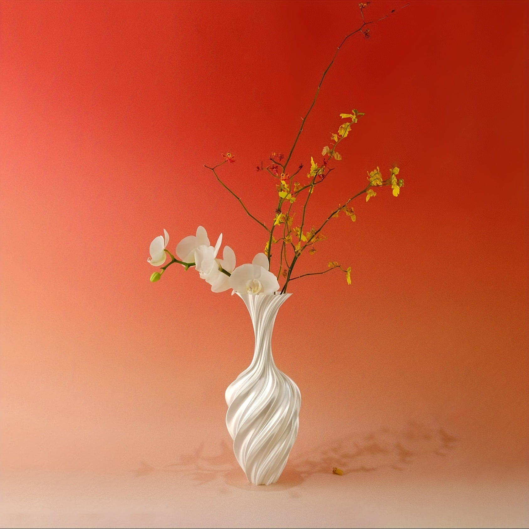 TEMU 10" Modern 3d Print Vase - Made With Plastic - Pet Friendly - - Elegant Pattern For Home Decor, Weddings, Living Room, Office Centerpiece |