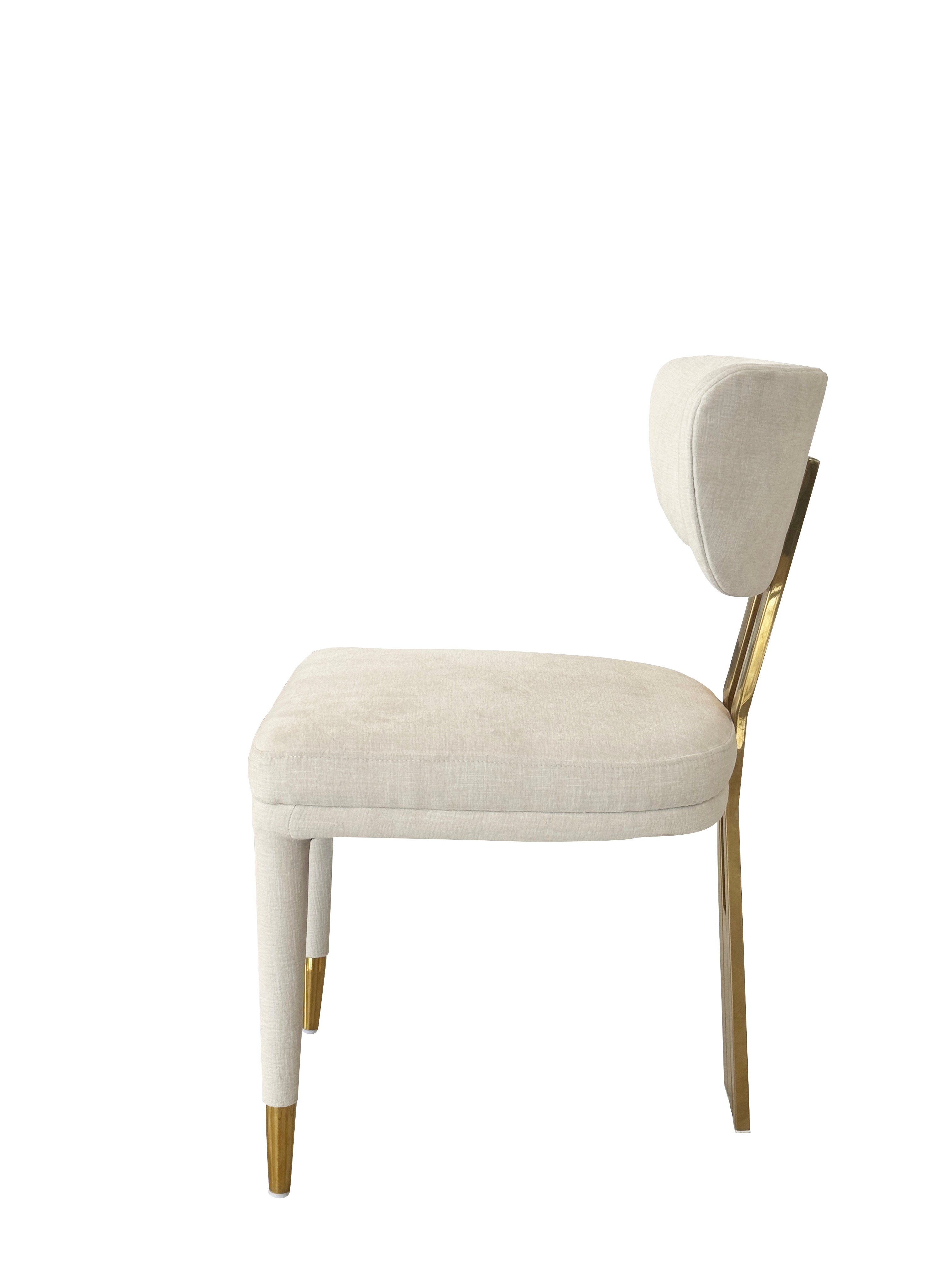 Sophisticated Atelier Dining Chairs in Luxurious Beige and Gold Finish