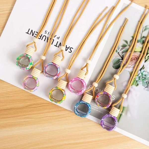 Car Perfume Pendant Perfumes Ornament Air Freshener For Essential Oils Diffuser Fragrance Empty Glass Bottle