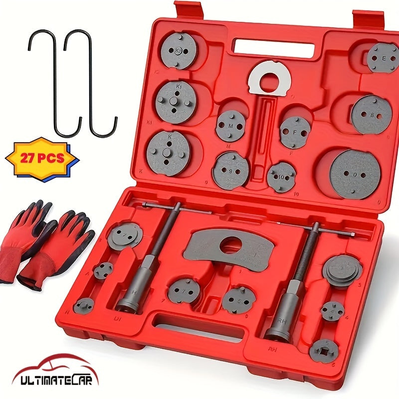 TEMU 27pcs Universal Disc Brake Caliper Brake Piston Wind Back Hand Tools Set