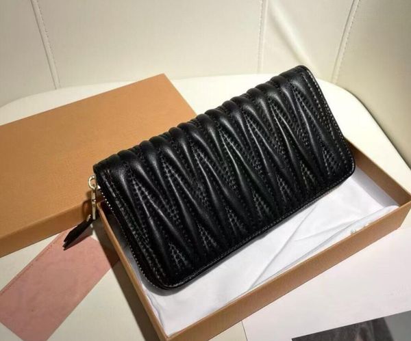 Designer Card Holders Women Mini Wallet Fashion Genuine Leather Luxury Soft Sheep Leather Coin Pocket Ladies Purse New Credit Cards Holder w