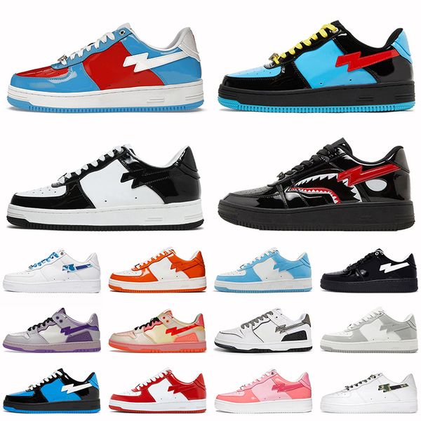 Calfskin Leather SK8 Stas Designer Casual Shoes Womens Mens Platform Patent White Metallic Silver Trainers Luxury Skateboarding Walking Outd