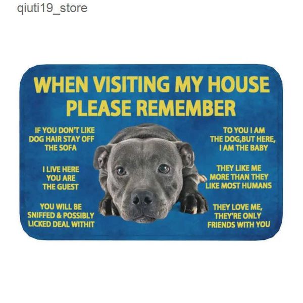 Bath Mats Please remember Staffordshire Bull Terrier House rules door mats non slip kitchen bathroom living room entrance carpet carpet J241