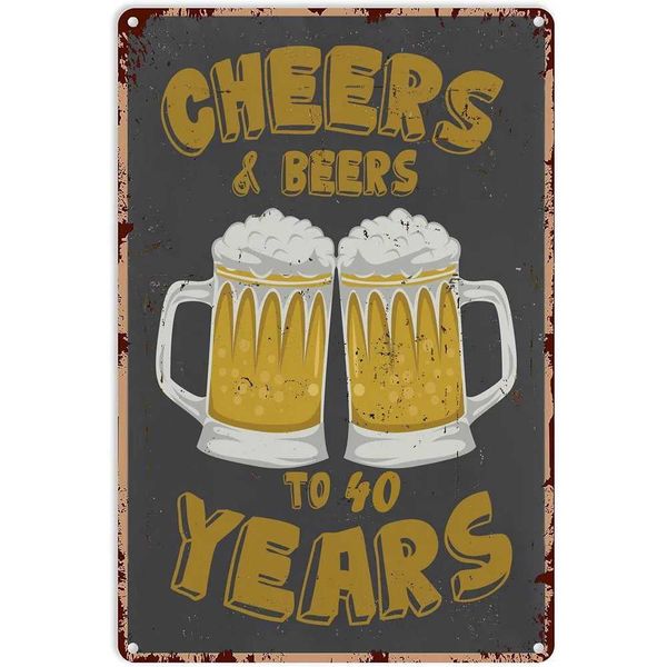 Metal Painting Vintage Metal Tin Signs Fresh Beer Cheers Wall Posters Plaque Iron Painting Decoration for Garage Game Room Home Cafe Club Ba